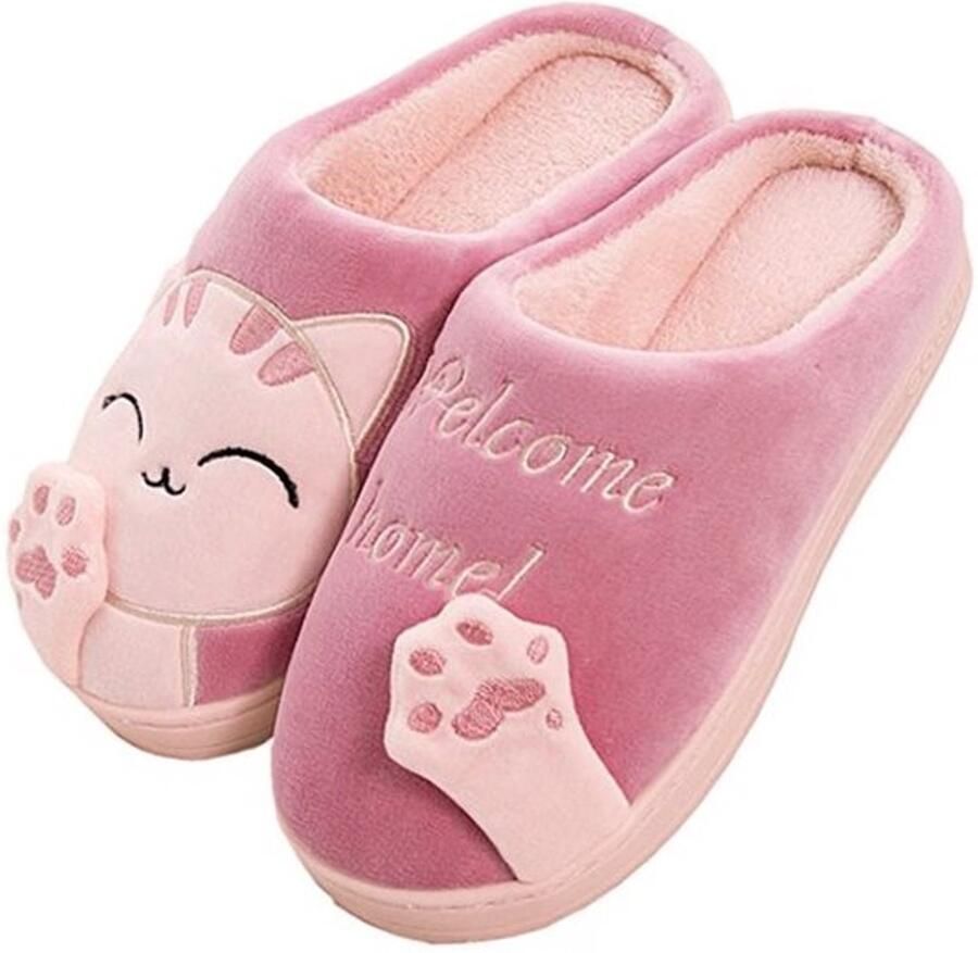 Kattenpantoffels Antislip Slippers Slijtvast Instapper TPR Zool Binnenmateriaal Textiel