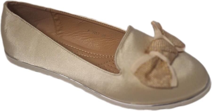 KAYLA BALLERINA CHAMPAGNE MET STRIK IN SOFT SATIN