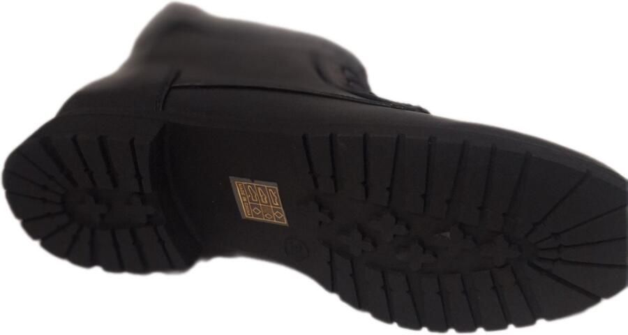 KAYLA -BIKER BOOTS MET NESTLES EN SIERVETER EN FASHION RITS IN HIEL- BLACK