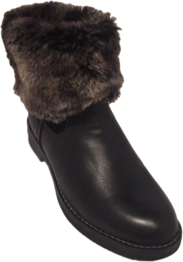 KAYLA- ENKELBOOTS- FUROMSLAG-IMITATION LEDER-BLACK