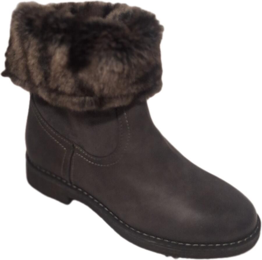KAYLA ENKELLAARS MET IMITATION BONT OMSLAG GREY