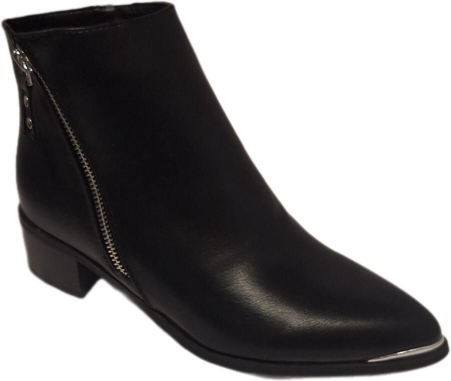 KAYLA ENKEL BOOTS BLACK LEDERLOOK SILVER DECORATION HAK