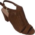 KAYLA HALF OPEN -CAMEL-PUMP MET HAK IN SUEDELOOK - Bruin