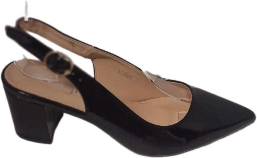 KAYLA INSTAP PUMP IN BLACK GLOSSY LEDERLOOK