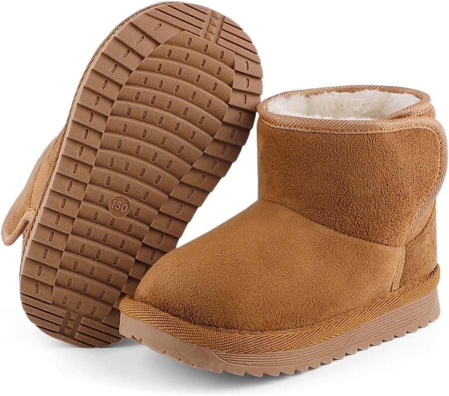 Baby Winter Schoenen Kinderen Warme Sneeuwlaarzen Peuter Unisex Pluche Booties Bruin 7 UK Child