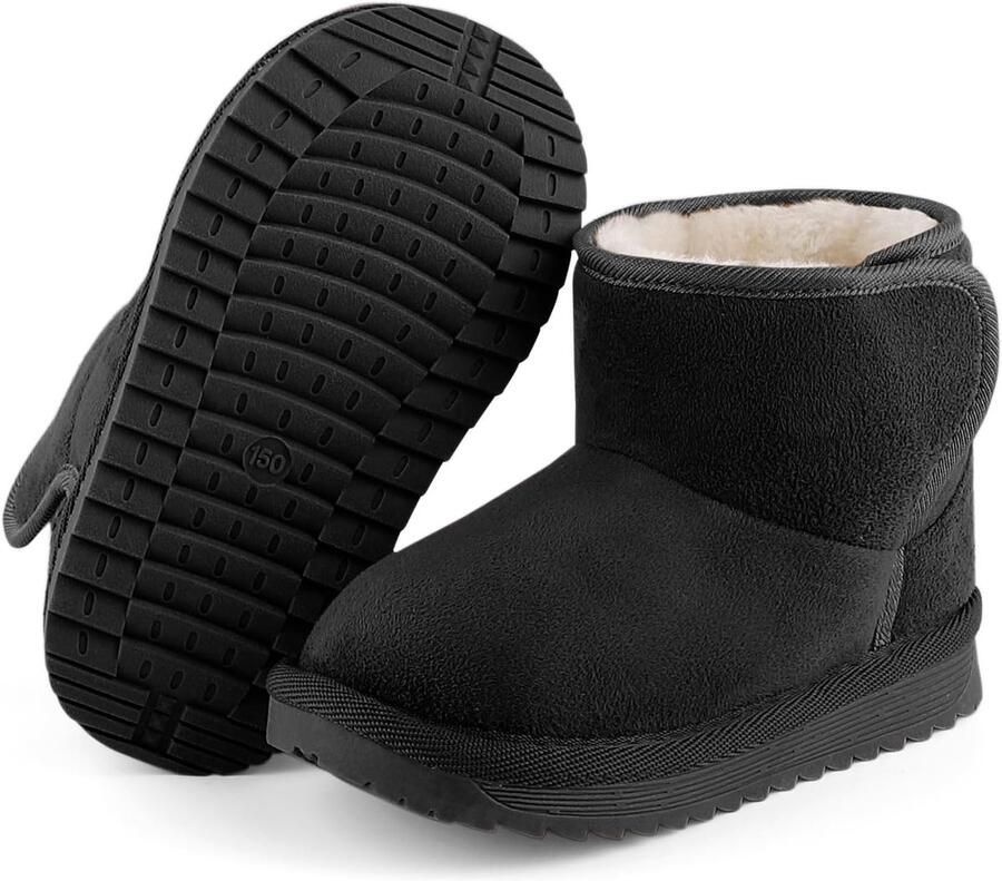 Baby Winter Schoenen Kinderen Warme Sneeuwlaarzen Peuter Unisex Pluche Booties Zwart 8.5 UK Child