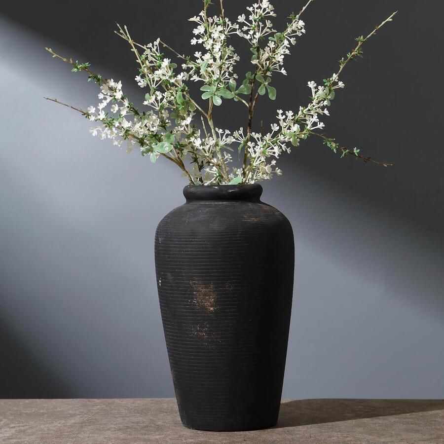 Keramische vaas grote decoratieve vaas voor bloemen boerderij-terracotta-vazen voor woondecoratie rustieke vintage vazen voor woonkamer keuken slaapkamer kantoor salontafel