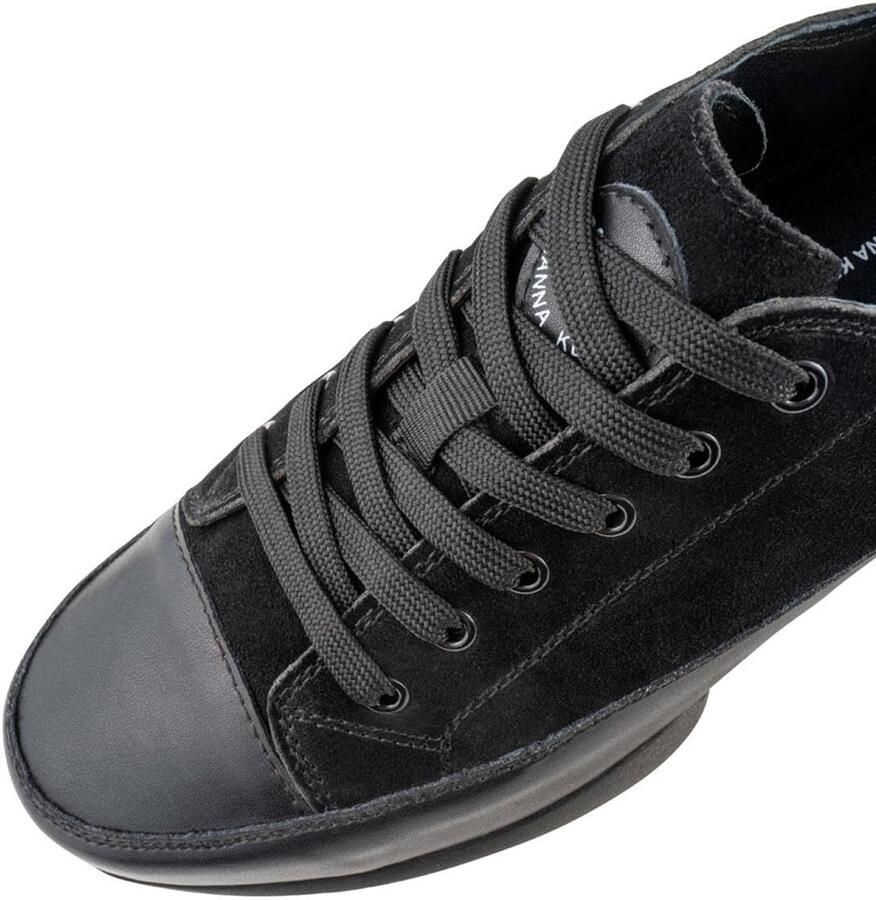 Kern Dames Dance sneakers 105 suède leer zwart gedeelde PU-zool uitneembaar voetbed sneaker hak normale breedte