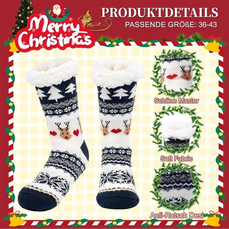 Kerstsokken voor dames kerstsok met fleece-voering kerstsok perfecte cadeaus voor Sinterklaas en kerstcadeaus voor vrouwen