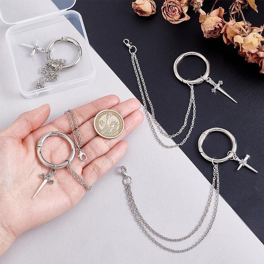 Kettingen Kruis Schoen Charm Decoratieve Boot Accessoires Stijlen 4 stks 2 Stijlen Zilver Charm Boot Ketting Zwart Zilverkleurig Veterschoen Mode