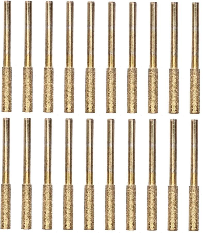 Kettingzaag Slijper Braam Slijpkop Roterende Vijl 20 Stuks Slijpwielen Braam Slijpsteen Vijl voor Metalen Kettingzaag Gelegeerd Staal Jade Edelsteen (4 mm)