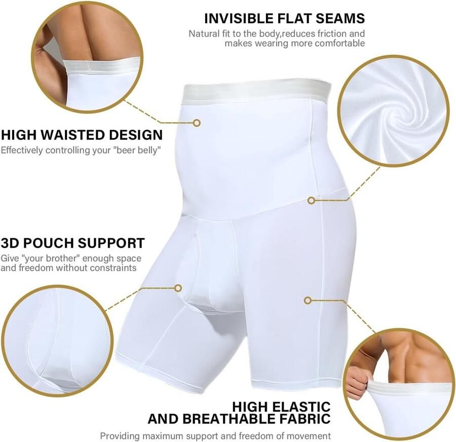 Kevin Figuurvormende boxershorts voor heren hoge taille compressie afslankheidsonderbroek voor heren shapewear