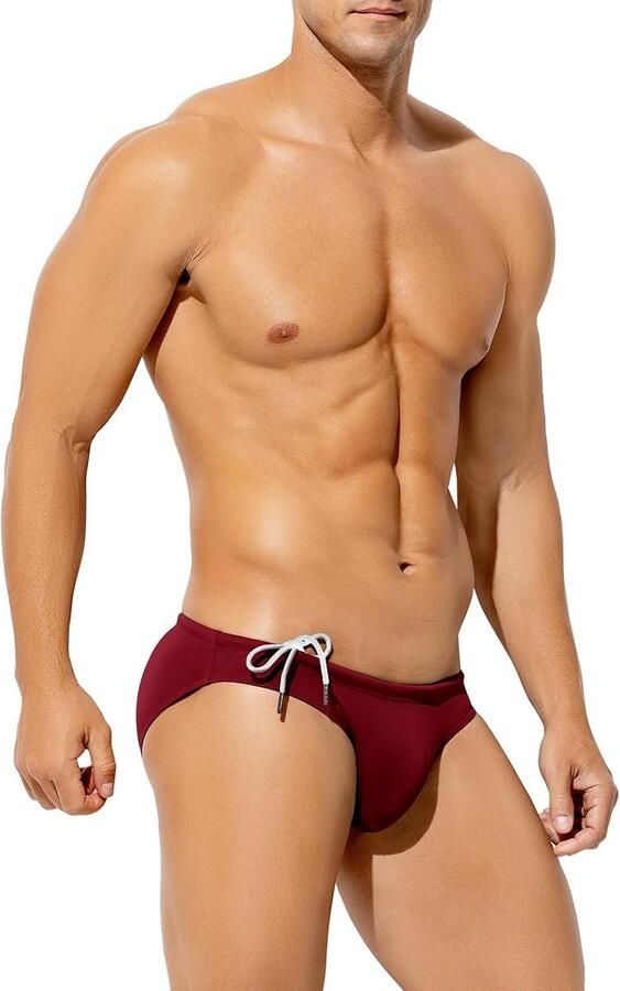 Kevin Zwembroek voor heren bikinislip lage taille zwembroek voor zwembad strand verstelbaar trekkoord