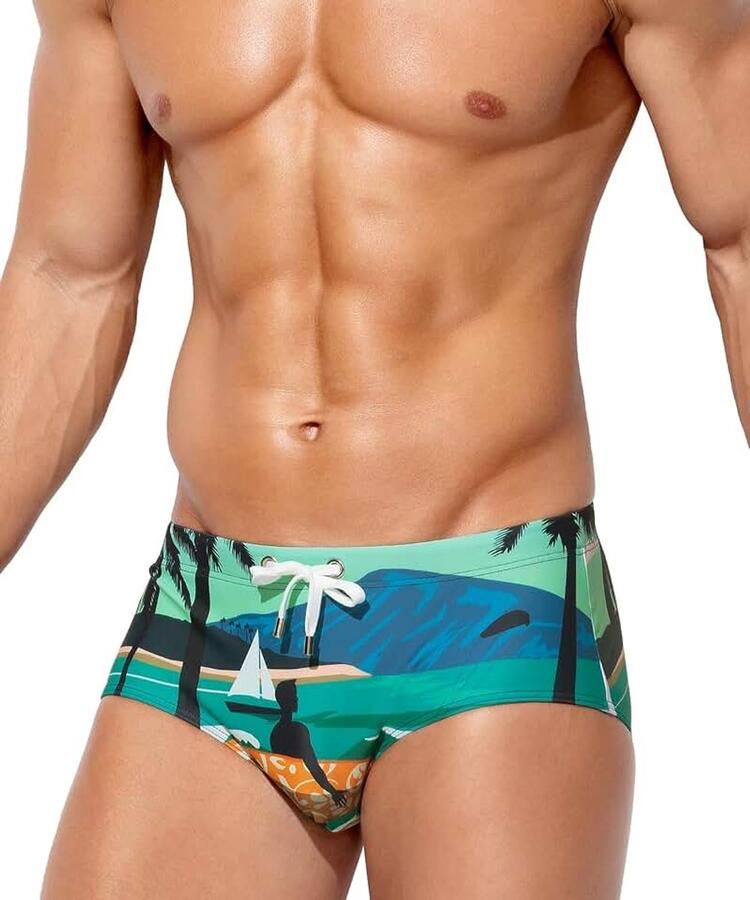 Kevin Zwembroek voor heren korte strakke zwemshorts met trekkoord zwembroek watersport zwemslips