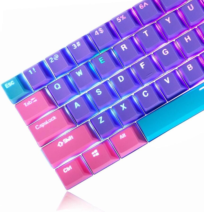 Keycaps 60 Percent 87 104 PBT Key Caps Set for 60% Mechanical Gaming Keyboard MX Switches (Violet)