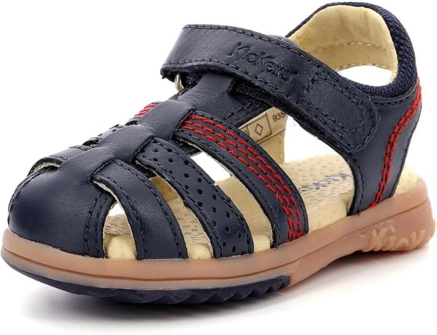 Kickers Platinium jongens sandalen open neus blauw