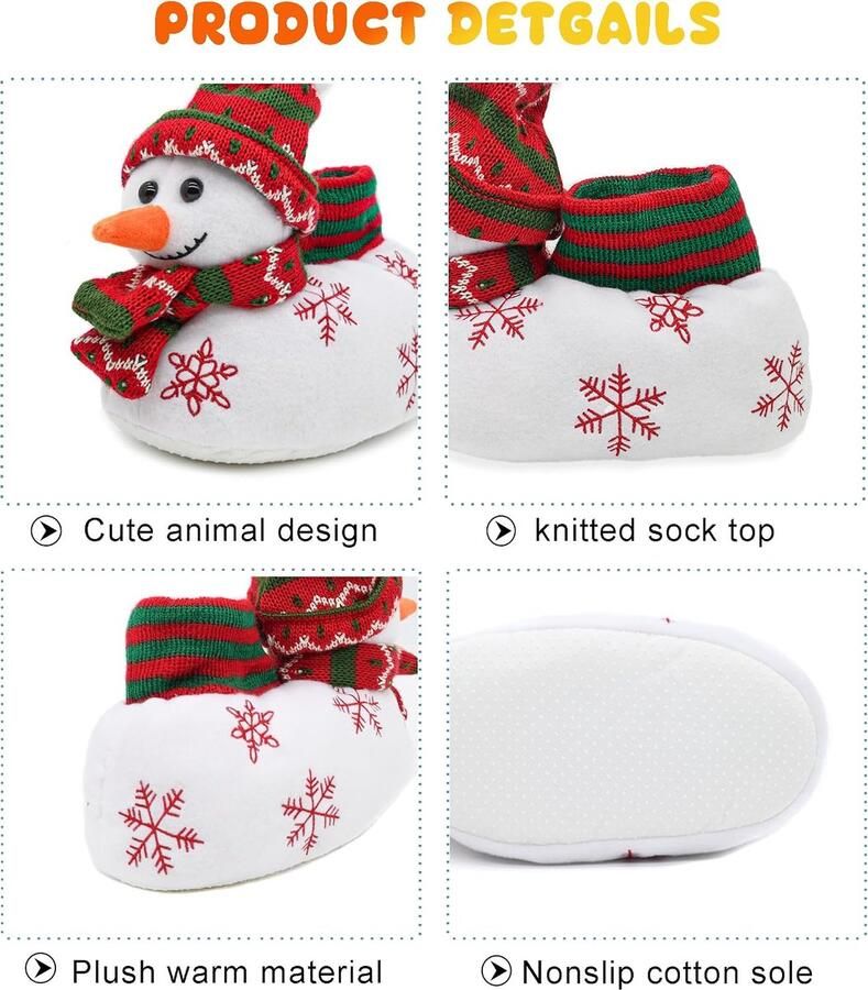 Kids Novelty Slippers voor en harige winter dier eland herten pluche pantoffels voor peuter en klein kind