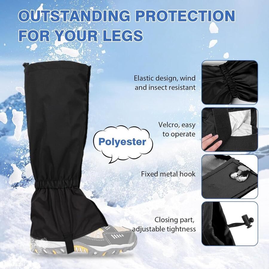 Kids Outdoor Gaiters Waterproof Gaiters voor Kinderen Snow Hiking Adjustable Breathable Leg Protection Snow Guards voor Outdoor Hiking Climbing Trekking