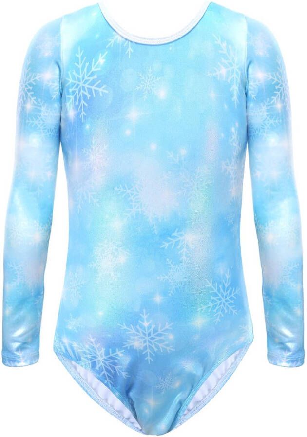 Kids Suit Girls Leotard Long Sleeves Ballet Dance Wear Blue 130 for 8-10 Years 130- Blue Long Sleeves