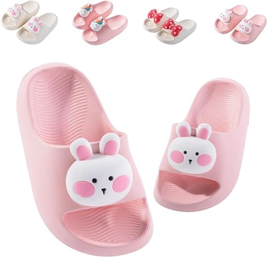 Kind Badslippers Kinderslippers Cloud Slides Slippers Konijnenpatroon Licht en Zacht Antislip Sneldrogend Eva-Materiaal Voor Slaapkamers Woonkamers Zwembaden Badkamers Het Strand en Vakanties