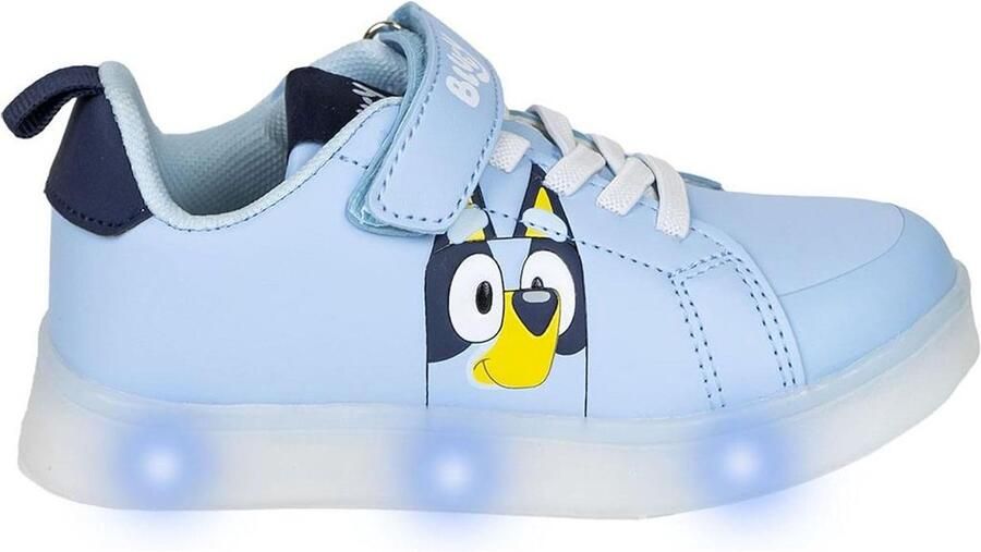Kinder Gymschoenen Blauw Met Verlichting en Klittenbandsluiting
