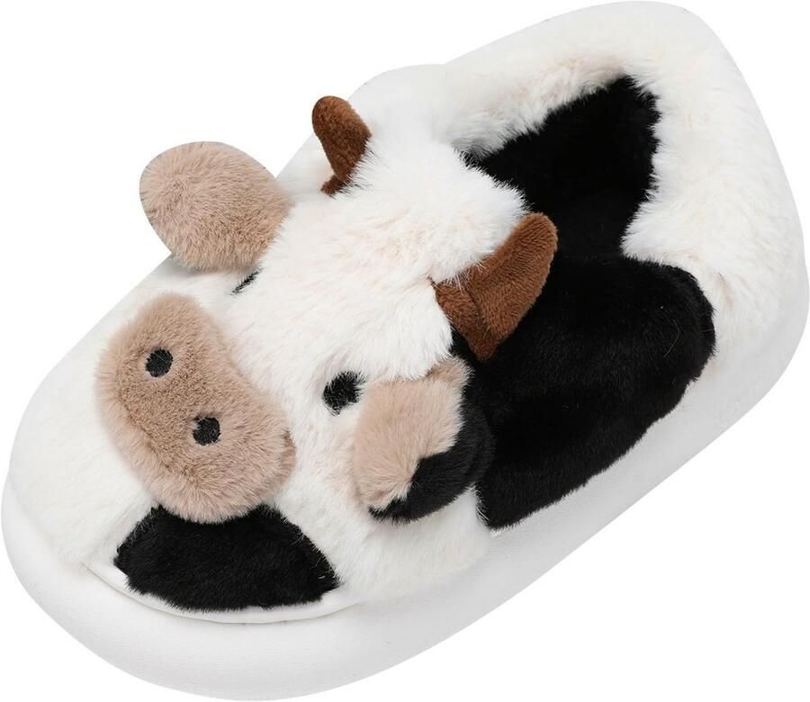 Kinder pantoffels met Koeienprint voor en Warm Katoen Binnen en Buiten