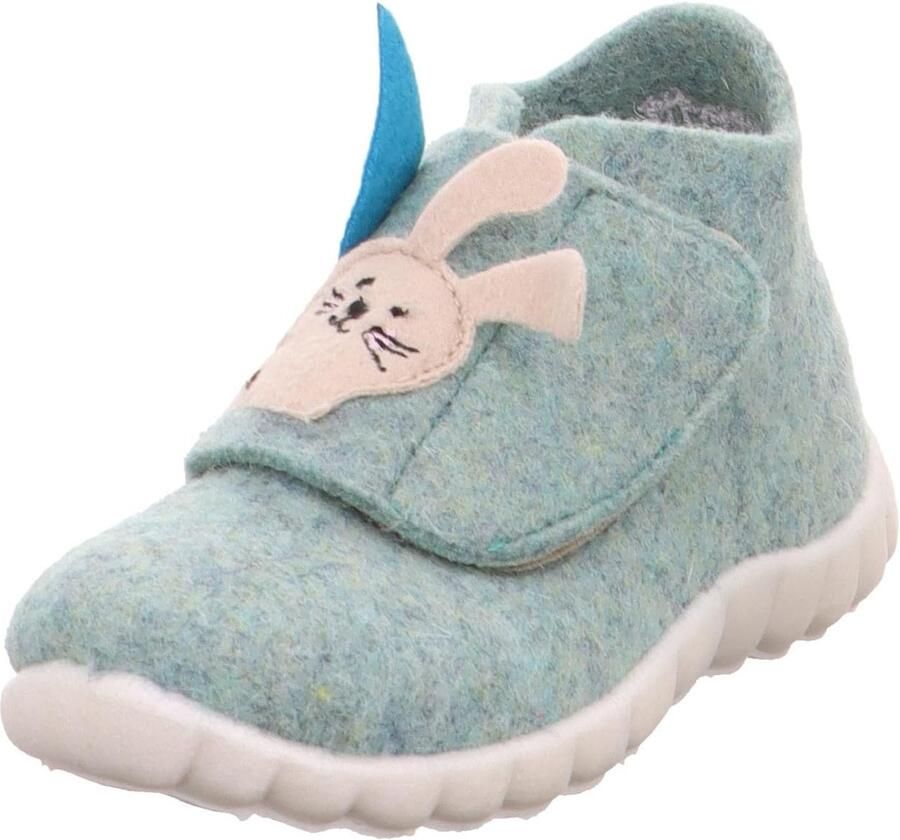 Kinder Pantoffels Wolvilt Met Klittenband