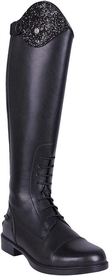 Kinder Rijlaarzen Leer Zwart Brede Kuit met Verwisselbare Bovenstukken