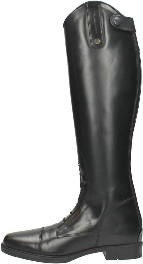 Kinder Rijlaarzen Leer Zwart Met Veters en Ritssluiting