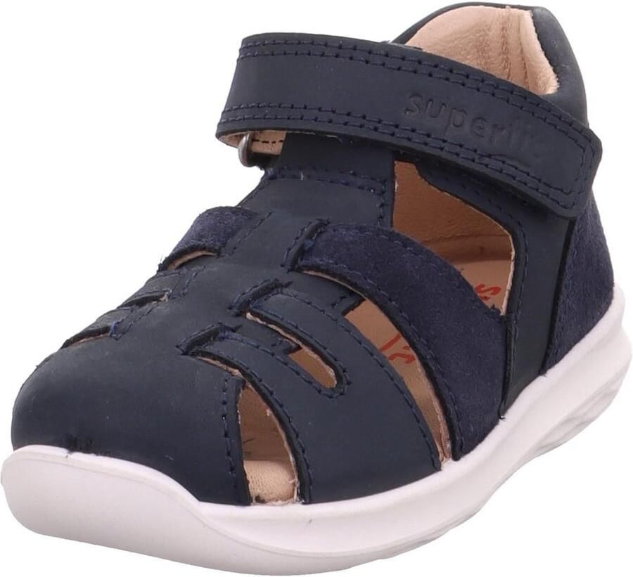 Kinder sandaal met gesloten neus voor en Blauw en Geel