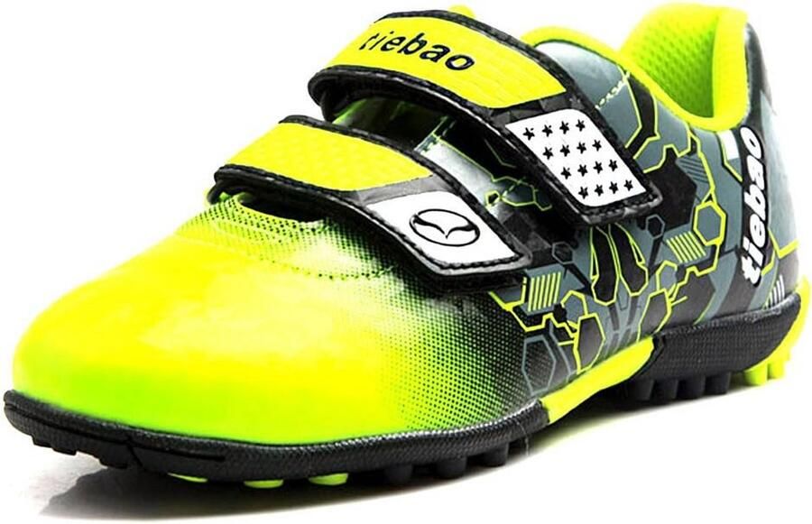 Kindervoetbalschoenen Veelkleurig Klittenband Futsal Sneakers voor Kunstgras en Harde Ondergrond