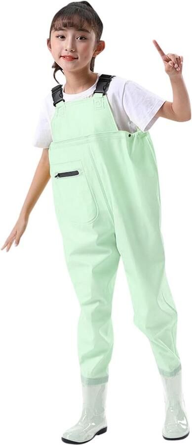Kinder Waders Visbroek Laarzen Vissen en Spelen Waterdicht PVC Materiaal Met Laarzen Groen
