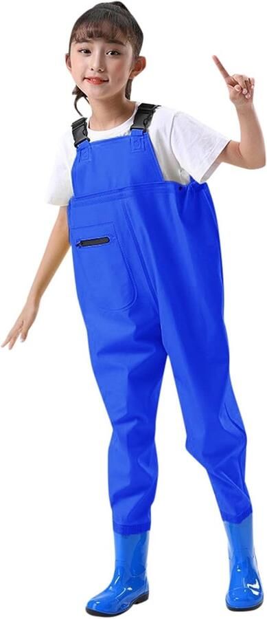 Kinder Waders Vislaarzen Peuters Waterdicht Vissen Met Geïntegreerde Laarzen F422 Blauw