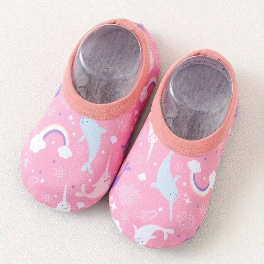 Kinder waterschoenen Roze met eenhoornprint