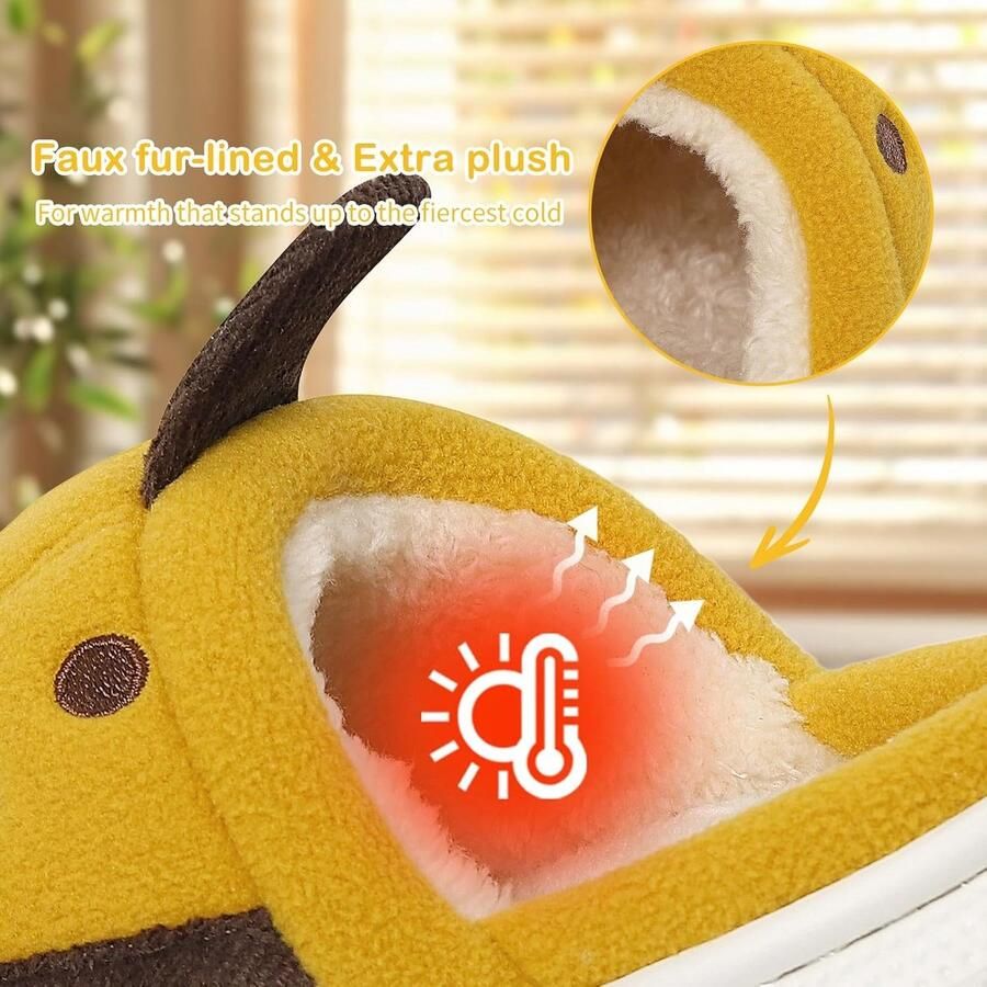 Kinderen Aardbei Slippers met Geheugenfoam voor en Warme Antislip Huisschoenen van Pluche