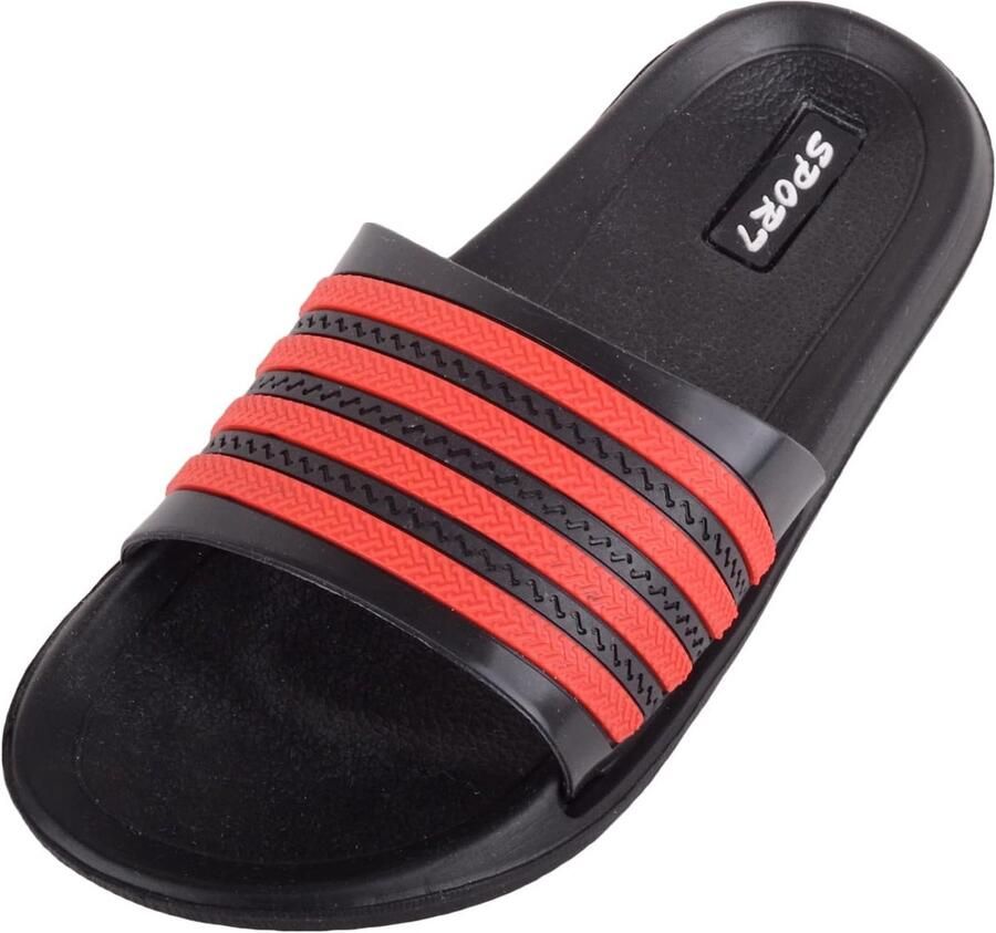 Kinderen Jongens Teenslippers en Slides Zomer Sandalen voor Strand en Zwembad Zwart Rood