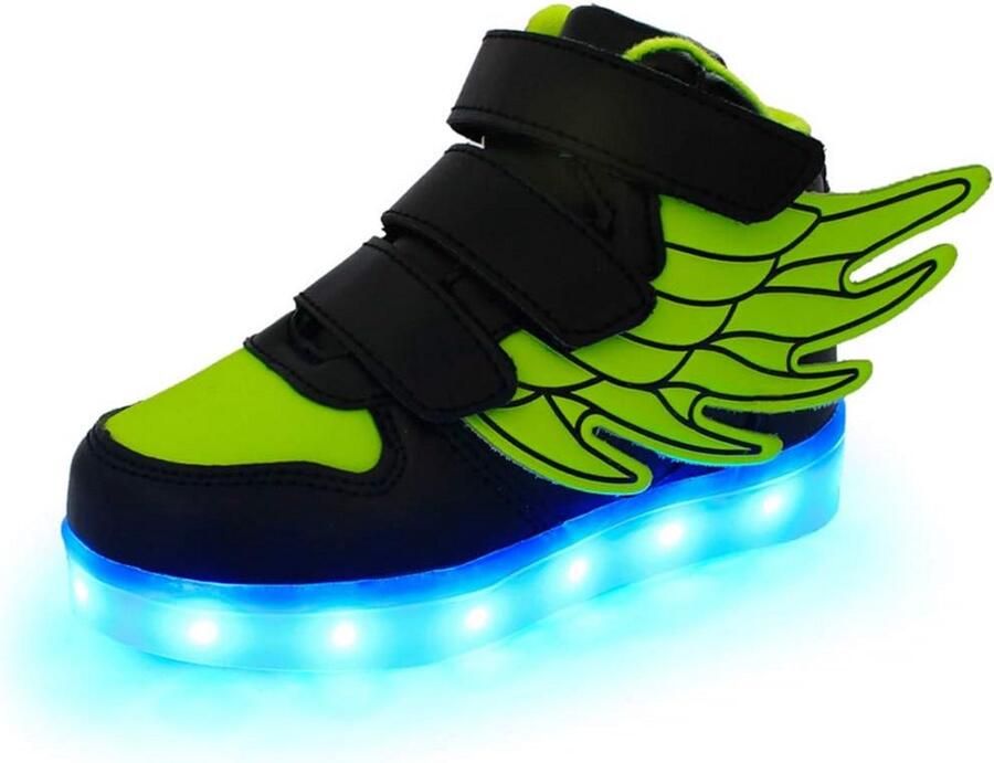Kinderen LED Sneakers met Vleugels en 7 Kleuren Licht USB Oplaadbaar