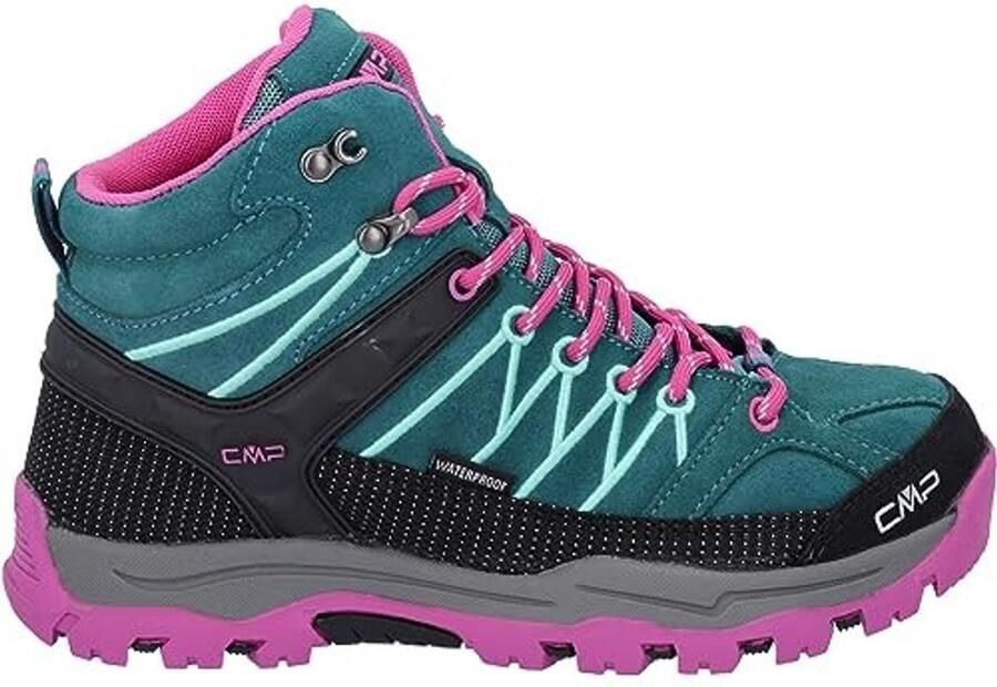 Kinderen Mid Hoog Trekking Schoenen Waterdicht Donkerblauw-Fluorose