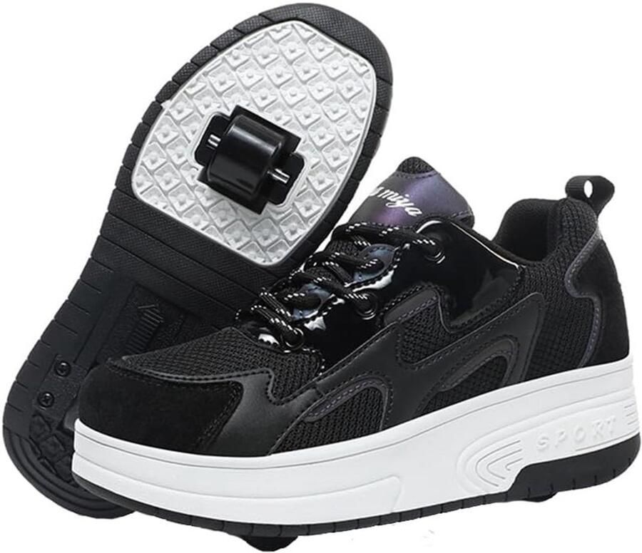 Kinderen Schoenen Wieltjes Sneakers Skaters en Ren 2-in-1 Intrekbaar Wiel