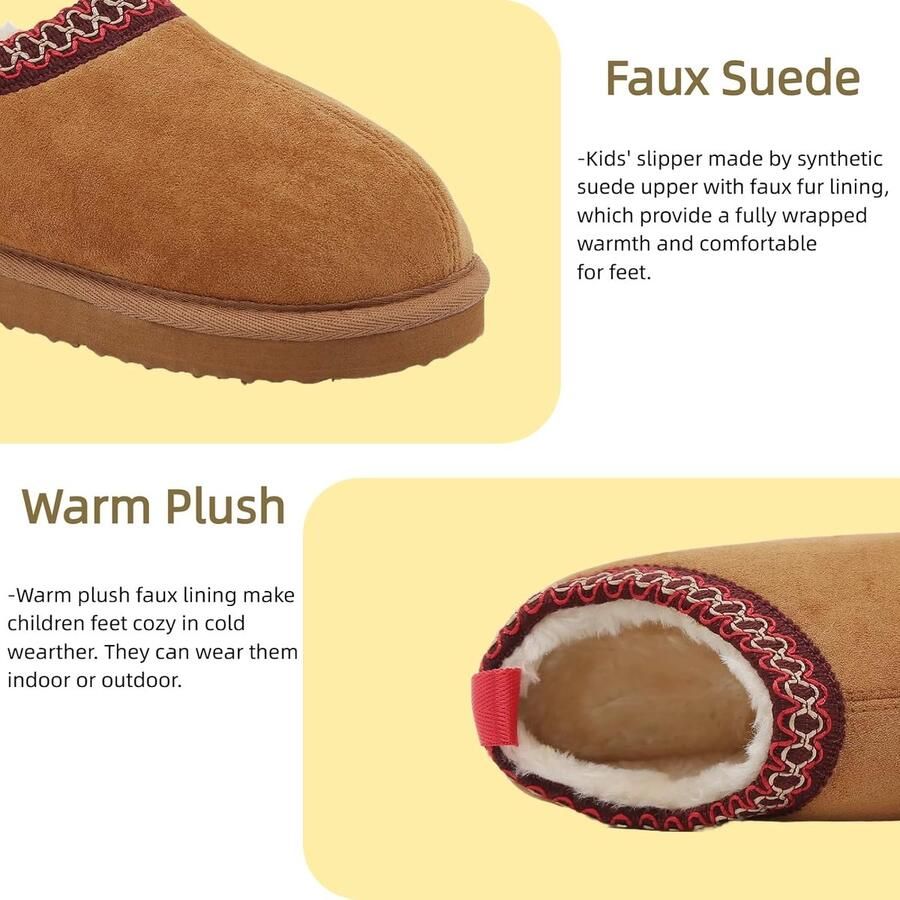 Kinderen Slippers Platform Mini Laarzen Fuzzy Huis Slipper Bont Fleece Winter Thuis Schoenen Indoor en Outdoor