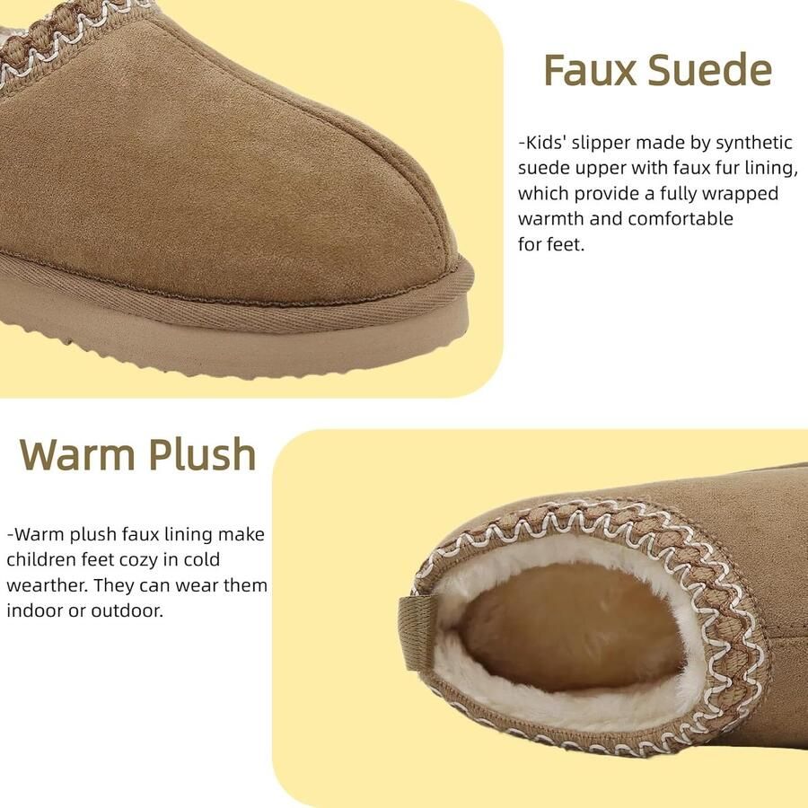 Kinderen Slippers Platform Mini Laarzen Fuzzy Huis Slipper Bont Fleece Winter Thuis Schoenen Indoor en Outdoor