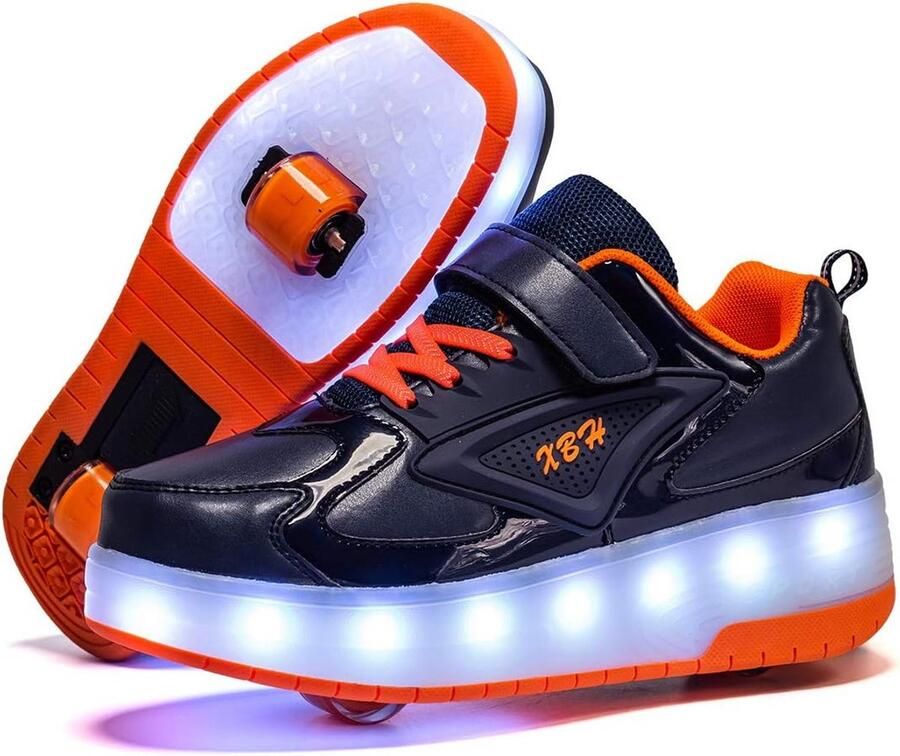 Kinderen Sneakers met Wieltjes en USB LED Verlichting Inclusief Oplaadkabel