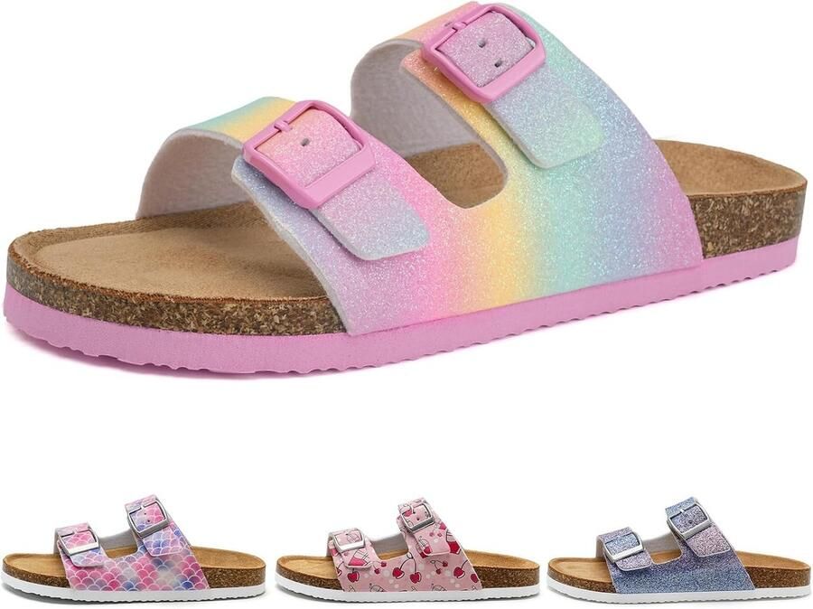 Kinderpantoffels 34 EU kurk verstelbare gesp antislip voor binnen en buiten ShopVlot