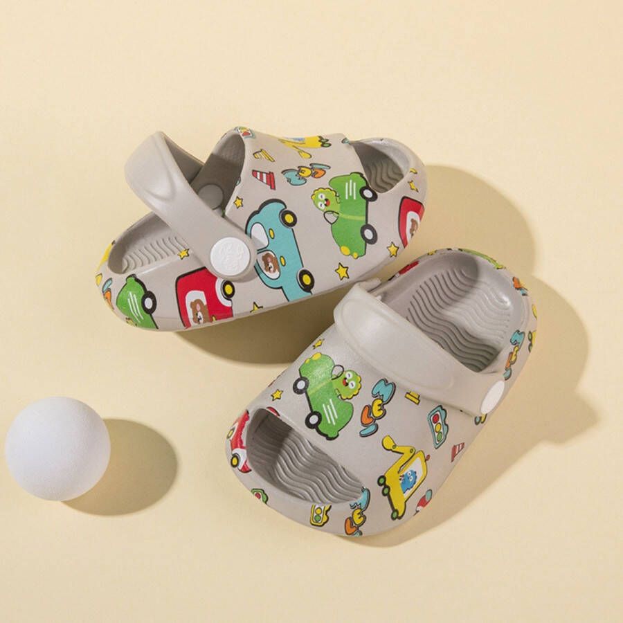 Kinderpantoffels zachte antislip strand- en zwembadschoenen modieuze autoprint pantoffels licht en ade d leuke zomerpantoffels voor en geschikt voor buiten school badkamer strand en zwembad