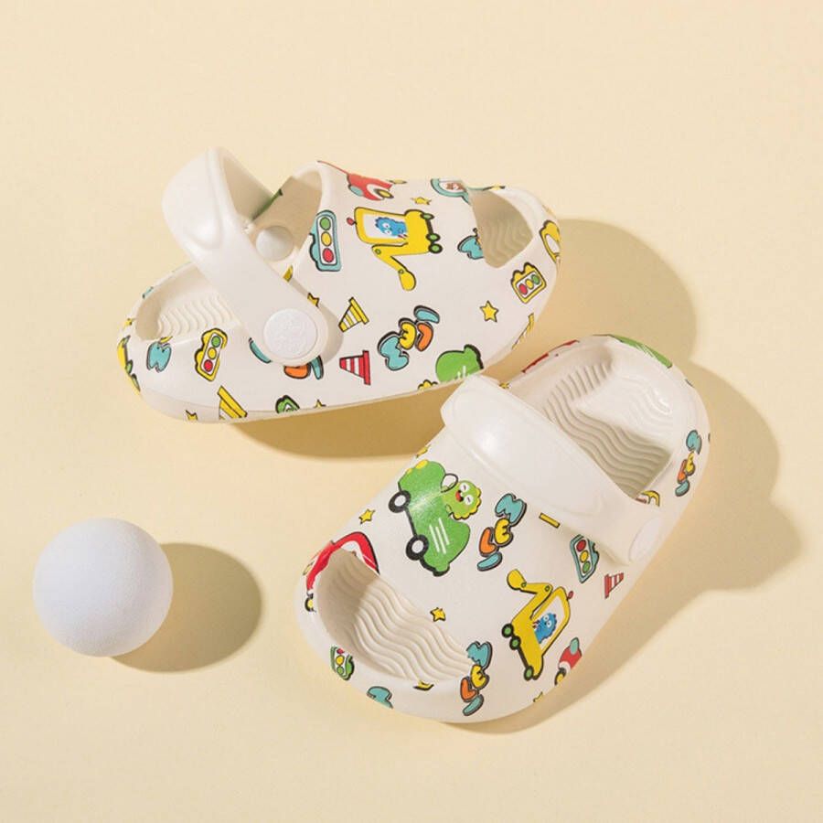 Kinderpantoffels zachte antislip strand- en zwembadschoenen modieuze autoprint pantoffels licht en ade d leuke zomerpantoffels voor en geschikt voor buiten school badkamer strand en zwembad
