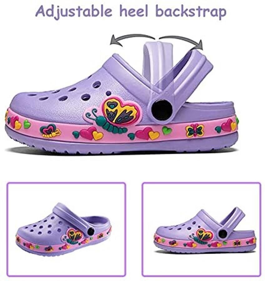 Kinderen Clogs Sandalen Comfortabele Schoenen met Vlinderprint