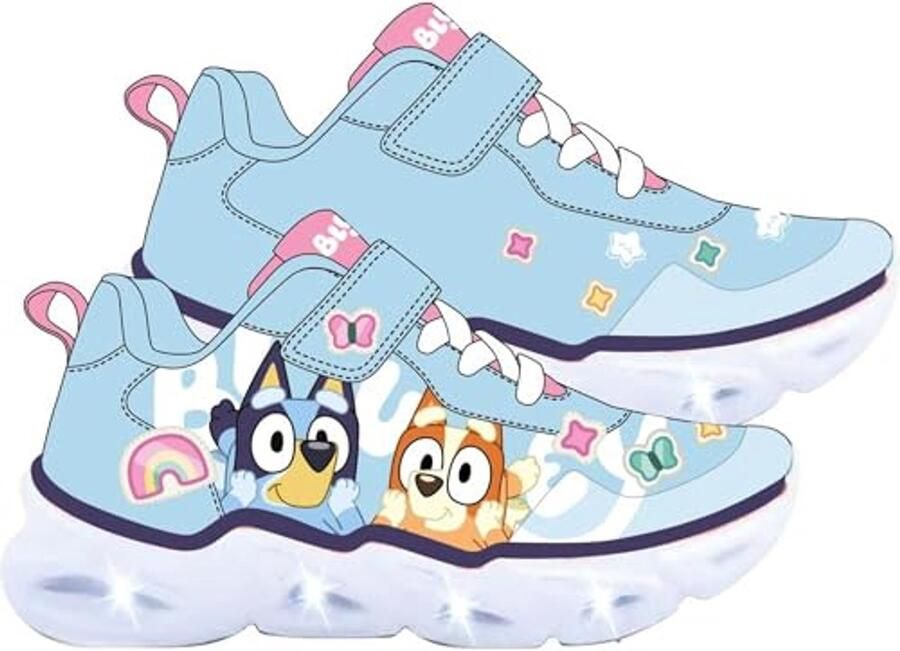 Kinderschoenen met LED-verlichting voor en Comfortabele blauwe sportieve schoenen