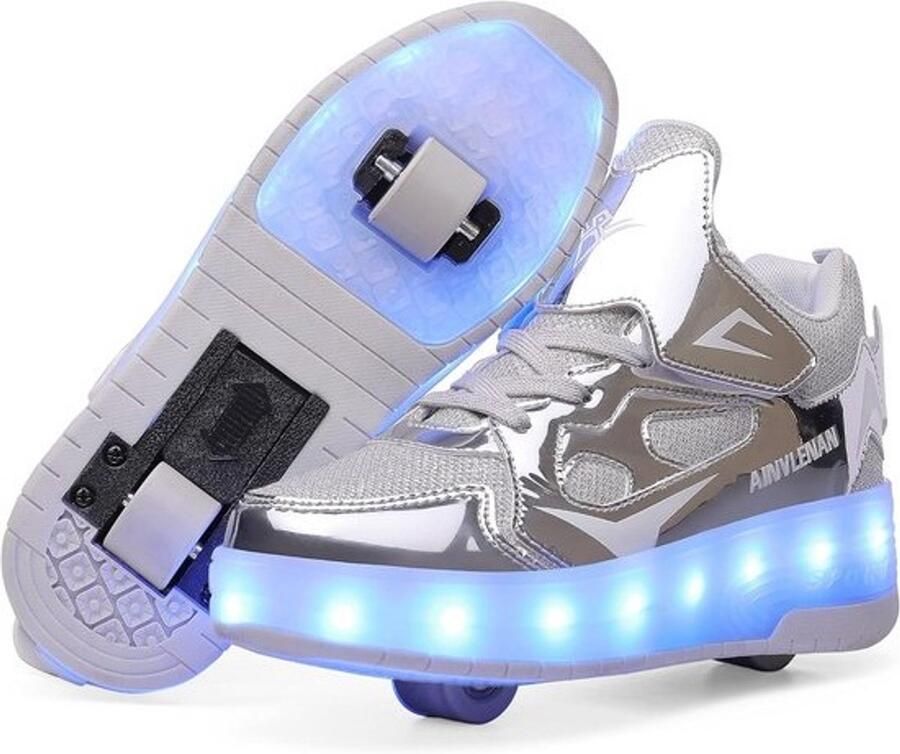 Kinderschoenen met wielen en LED Verlichting Automatisch Intrekbare Sneakers voor en