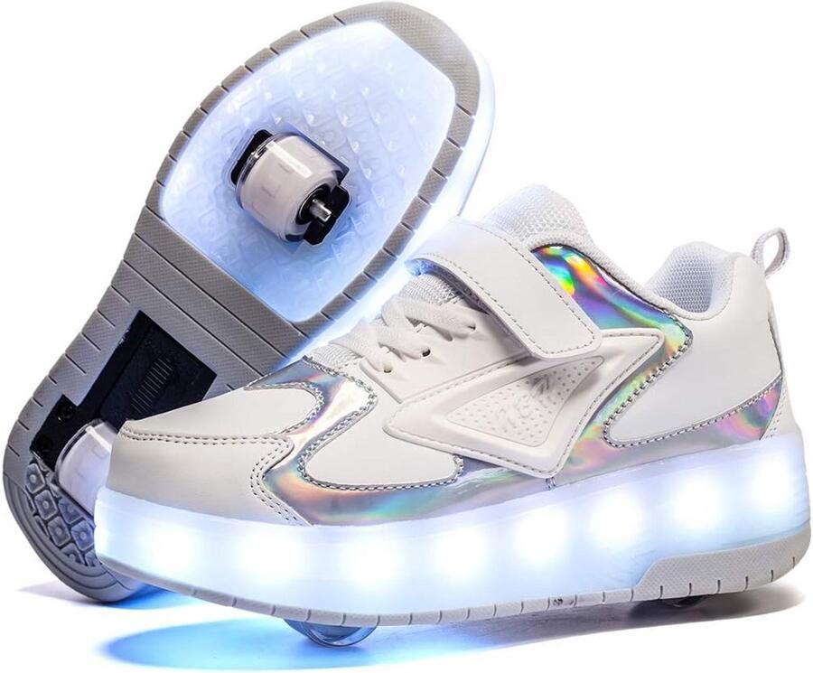 Kinderschoenen met Wielen en LED Verlichting Sportsneakers met Intrekbare Skates