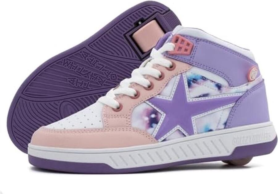 Kinderschoenen met wielen van sneakers naar rolschaatsen in één klik